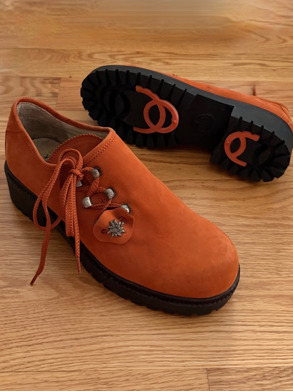 Vintage Alp Trend Suede Tyrolean Shoes With Retractable Ice Cleats (39)